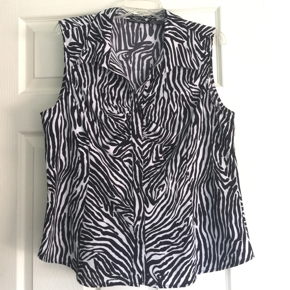 Zebra Pattern button tank by Blue Diamond